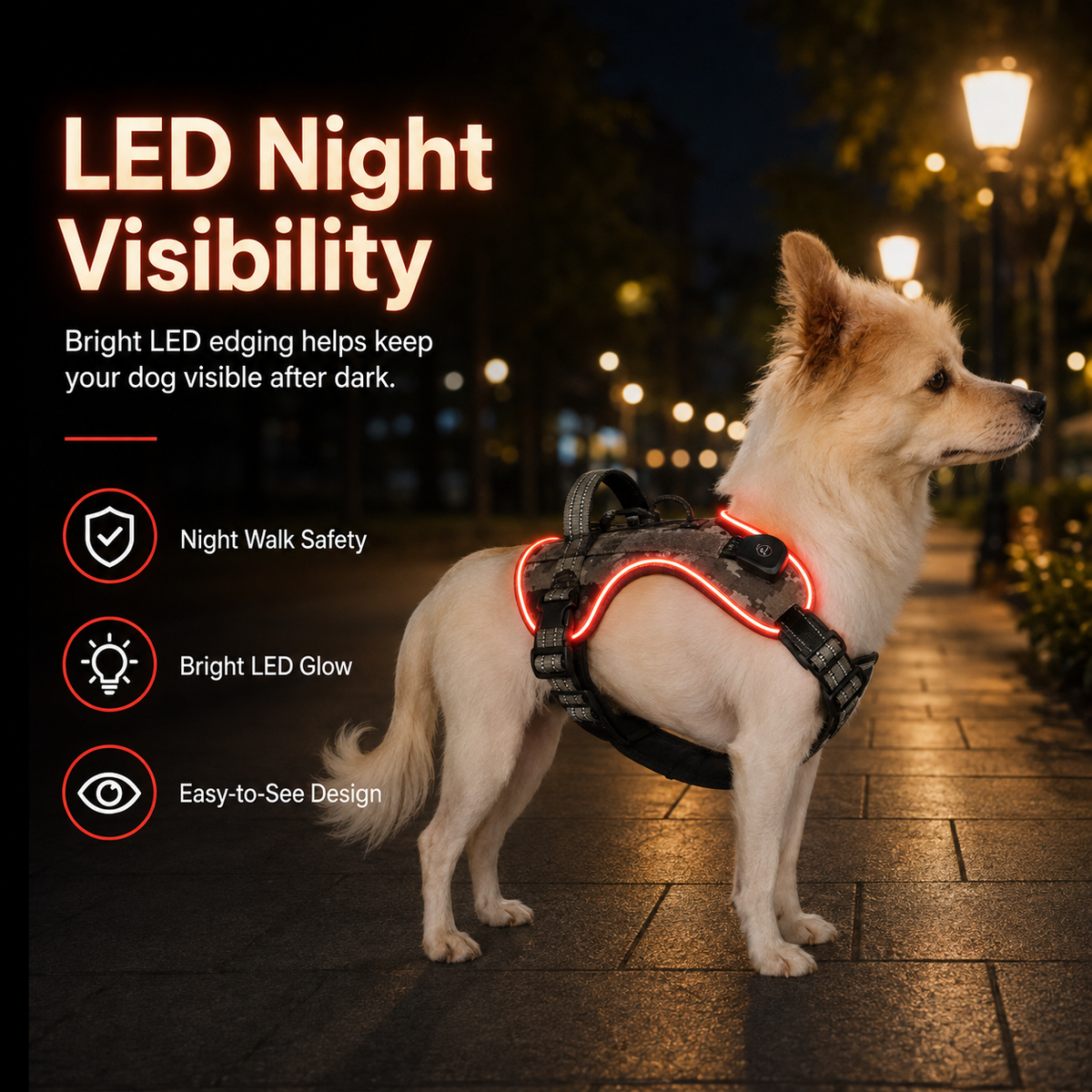 CMS Guardian™ Rechargeable LED Dog Harness