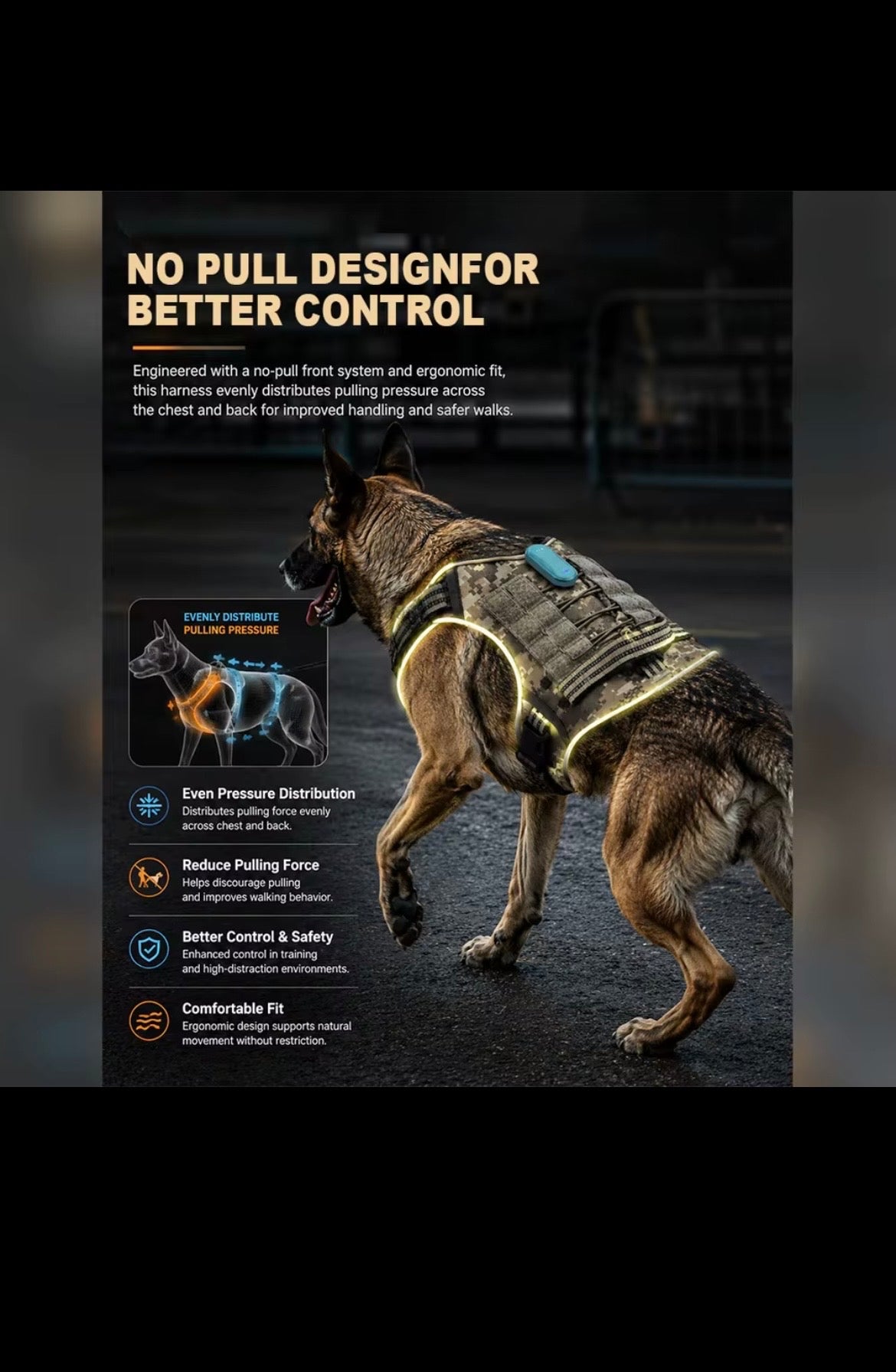 CMS Guardian™ Rechargeable LED Dog Harness
